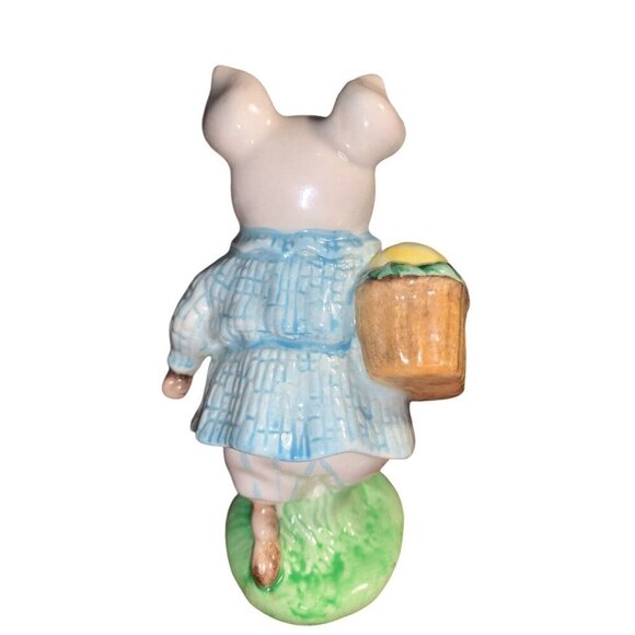 Beatrix Potter Little Pig Robinson Beswick England Blue Checked Dress & Pants - Picture 3 of 6